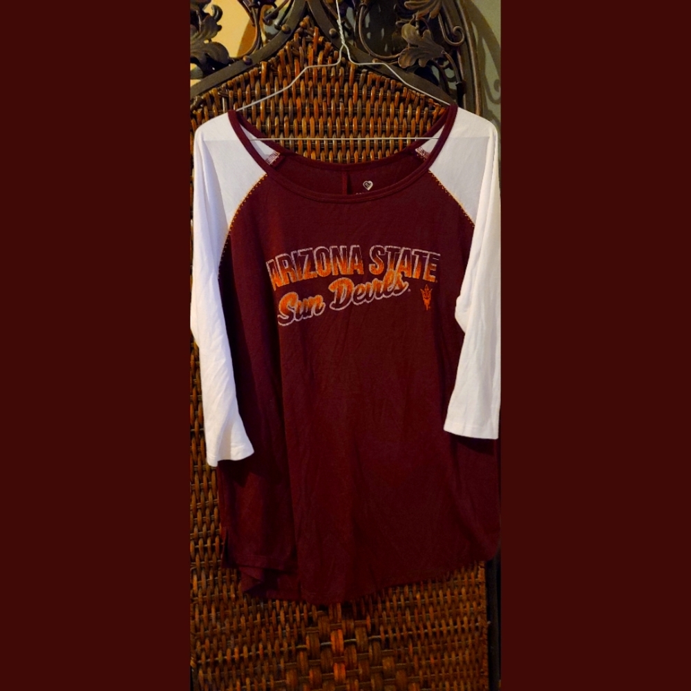 Colosseum Arizona State tee red with white sleeves